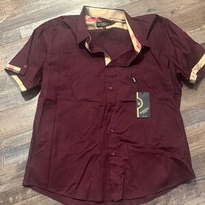 Moderno Italy design Burgundy Men's Shirt size XL